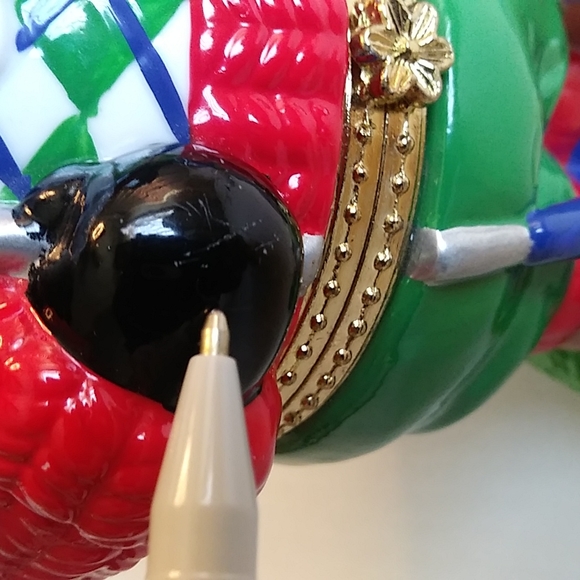 Santa Claus Christmas Trinket Box Golf Figurine Porcelain - Picture 10 of 16